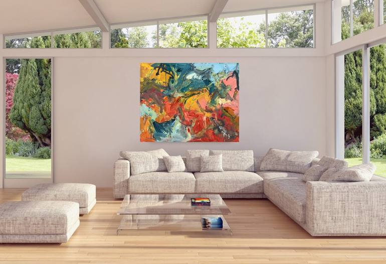 Original Abstract Expressionism Abstract Painting by Khalid Alzayani