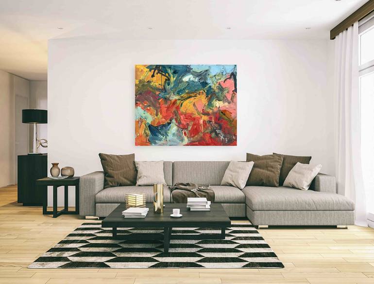 Original Abstract Expressionism Abstract Painting by Khalid Alzayani