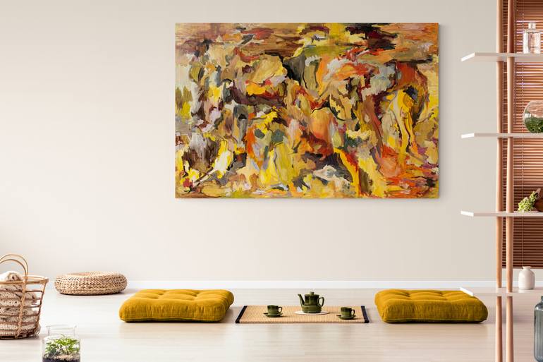 Original Abstract Expressionism Abstract Painting by Khalid Alzayani