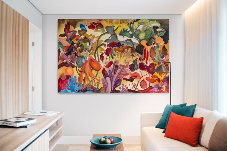 Original Fine Art Abstract Painting by Khalid Alzayani