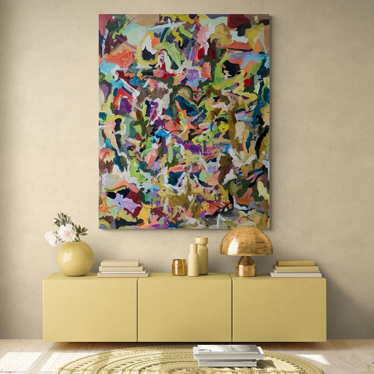 Original Abstract Expressionism Abstract Painting by Khalid Alzayani