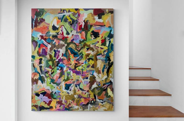 Original Abstract Expressionism Abstract Painting by Khalid Alzayani