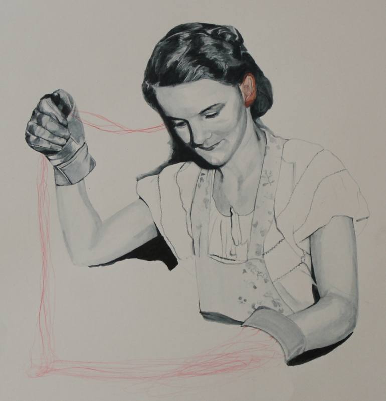 Original Figurative Women Drawing by Loïc Desroeux