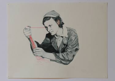 Original Figurative Women Drawings by Loïc Desroeux