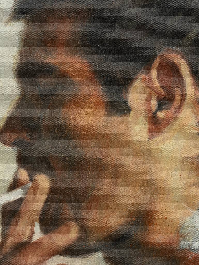 Original Realism Men Painting by Carlos Antonio Rancaño