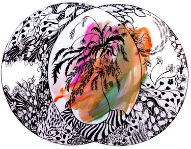 Print of Abstract Floral Drawings by Cheryl Paolini