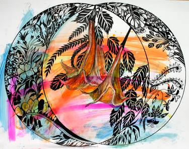 Original Abstract Floral Drawings by Cheryl Paolini
