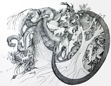 Saatchi Art Artist Cheryl Paolini; Drawings, “Paradise Lost in Black and White” #art