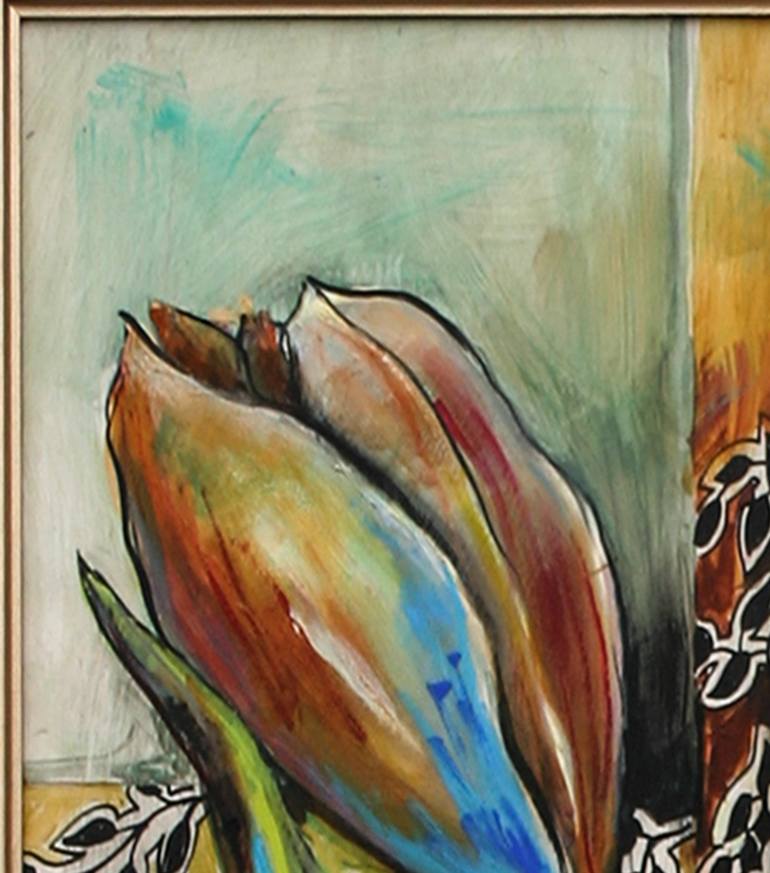 Original Abstract Botanic Painting by Cheryl Paolini