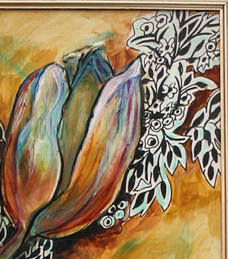 Original Abstract Botanic Painting by Cheryl Paolini