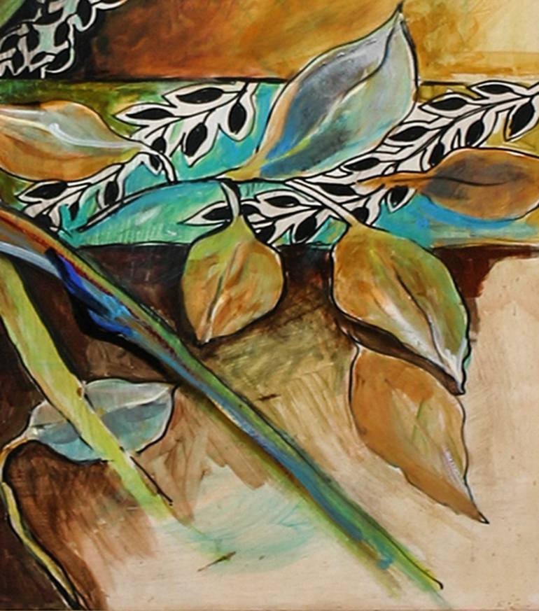 Original Abstract Botanic Painting by Cheryl Paolini