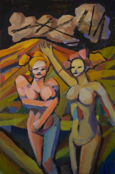 Print of Cubism Nude Paintings by Chunbum Park