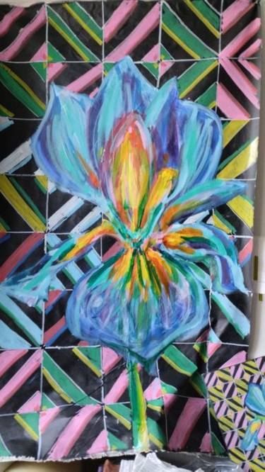 Original Abstract Expressionism Floral Painting by davide ferrari