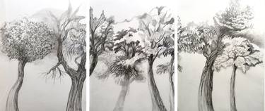 Original Figurative Tree Drawings by Chantal Coupri