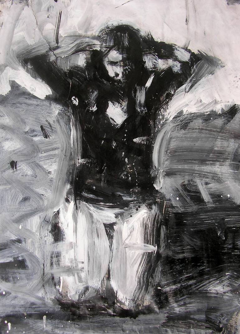 Rebecca Kneeling Painting by Harry Simmonds | Saatchi Art