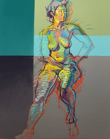 Saatchi Art Artist Piotr Antonow; Paintings, “Nude in Color Fields” #art