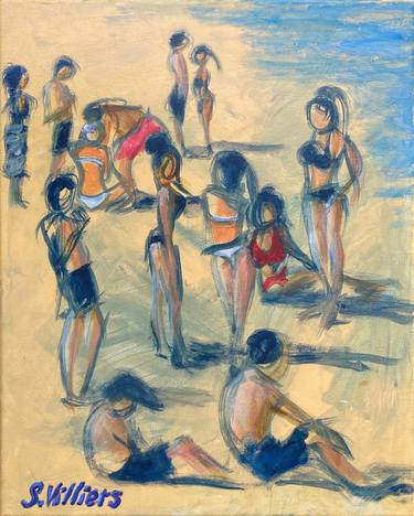 Original Expressionism Beach Paintings by Sonia Villiers