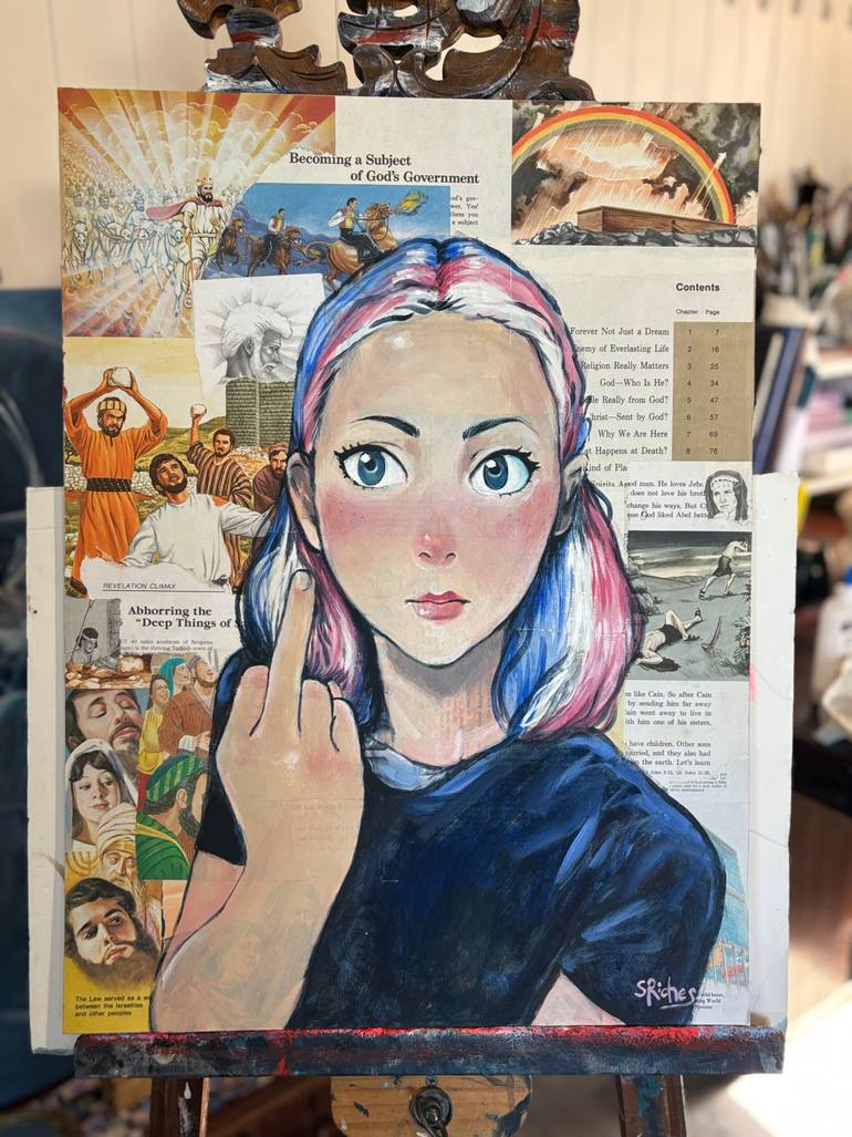 Original Expressionism People Collage by Sara Riches