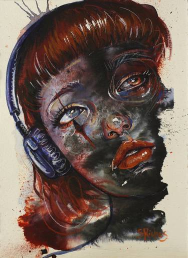 Original Portraiture Women Drawing by Sara Riches