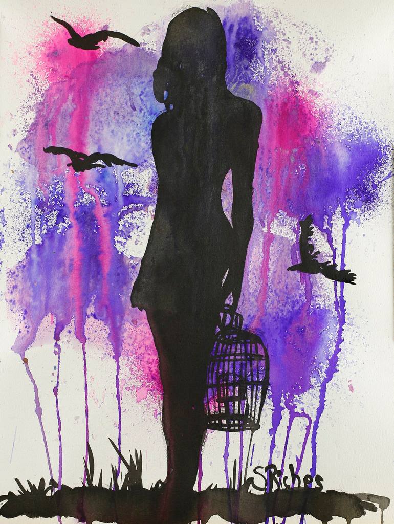 She Let Them Free Drawing by Sara Riches | Saatchi Art