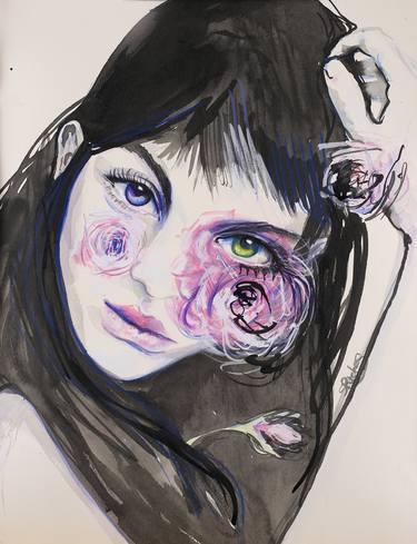 Original Surrealism Women Drawings by Sara Riches