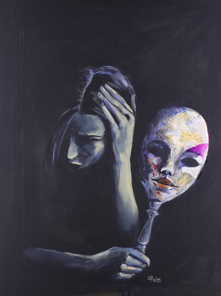 The Mask Hides Behind Painting by Sara Riches Saatchi Art