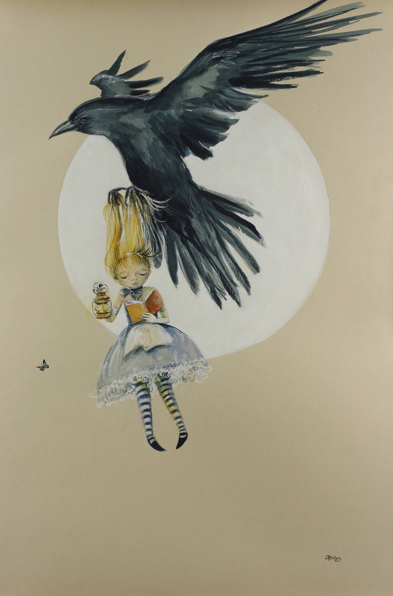 Why Is A Raven Like A Writing Desk Drawing By Sara Riches