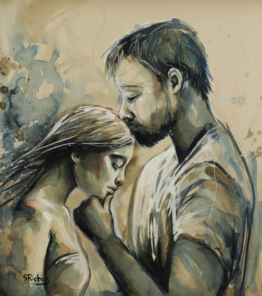 Original Figurative Love Drawings by Sara Riches