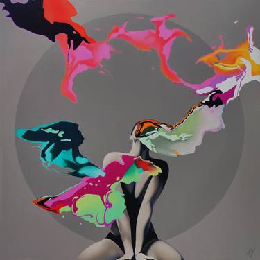 Original Surrealism Women Painting by Alain Magallon