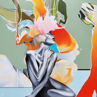 Original Surrealism Women Painting by Alain Magallon