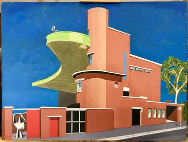 Original Art Deco Architecture Paintings by Yianni Johns