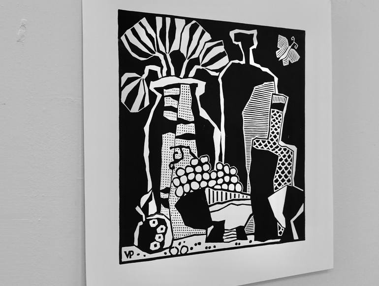 Original Black & White Still Life Printmaking by Vadim Puyandaev