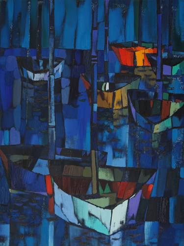 Print of Figurative Boat Paintings by Vadim Puyandaev