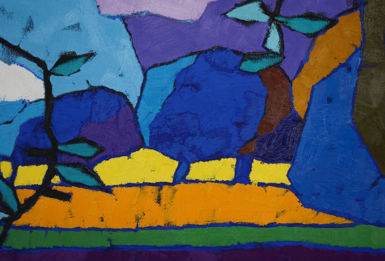 Original Expressionism Landscape Painting by Vadim Puyandaev