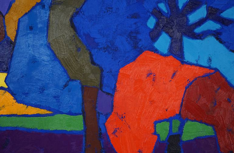 Original Expressionism Landscape Painting by Vadim Puyandaev