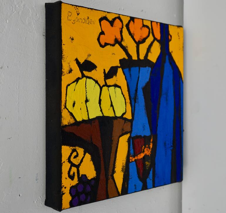Original Expressionism Still Life Painting by Vadim Puyandaev