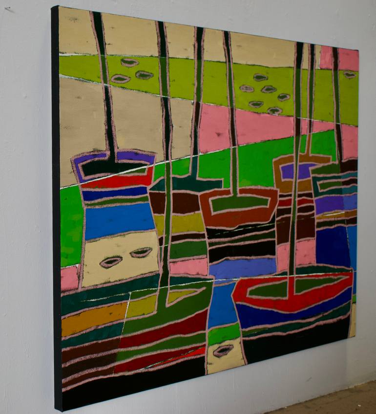 Original Figurative Boat Painting by Vadim Puyandaev