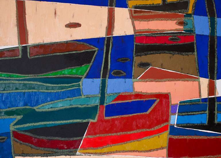 Original Figurative Boat Painting by Vadim Puyandaev