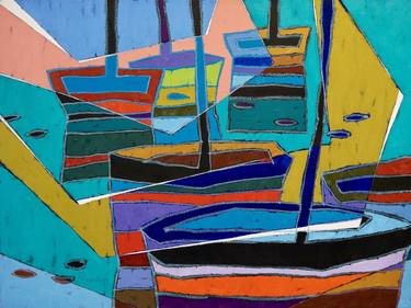 Original Boat Paintings by Vadim Puyandaev