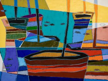 Original Fine Art Boat Paintings by Vadim Puyandaev