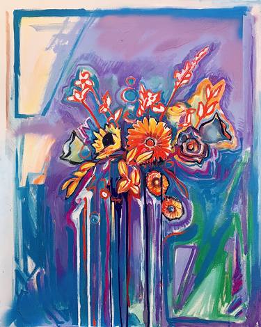 Print of Abstract Expressionism Floral Paintings by Benjamin Robinson