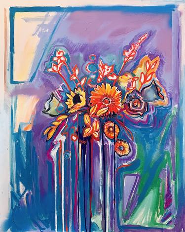 Original Abstract Expressionism Floral Paintings by Benjamin Robinson