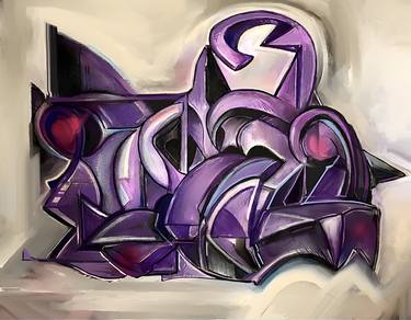 Original Abstract Expressionism Graffiti Digital by Benjamin Robinson