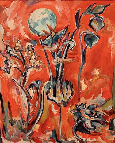 Original Abstract Expressionism Floral Paintings by Benjamin Robinson