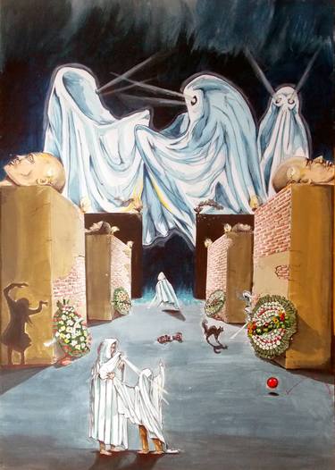 Original Conceptual Mortality Paintings by Lazaro Hurtado Atienza