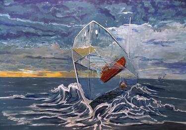 Print of Conceptual Sailboat Paintings by Lazaro Hurtado Atienza