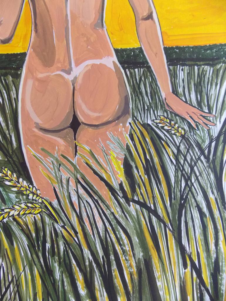 Original Conceptual Nude Painting by Lazaro Hurtado Atienza