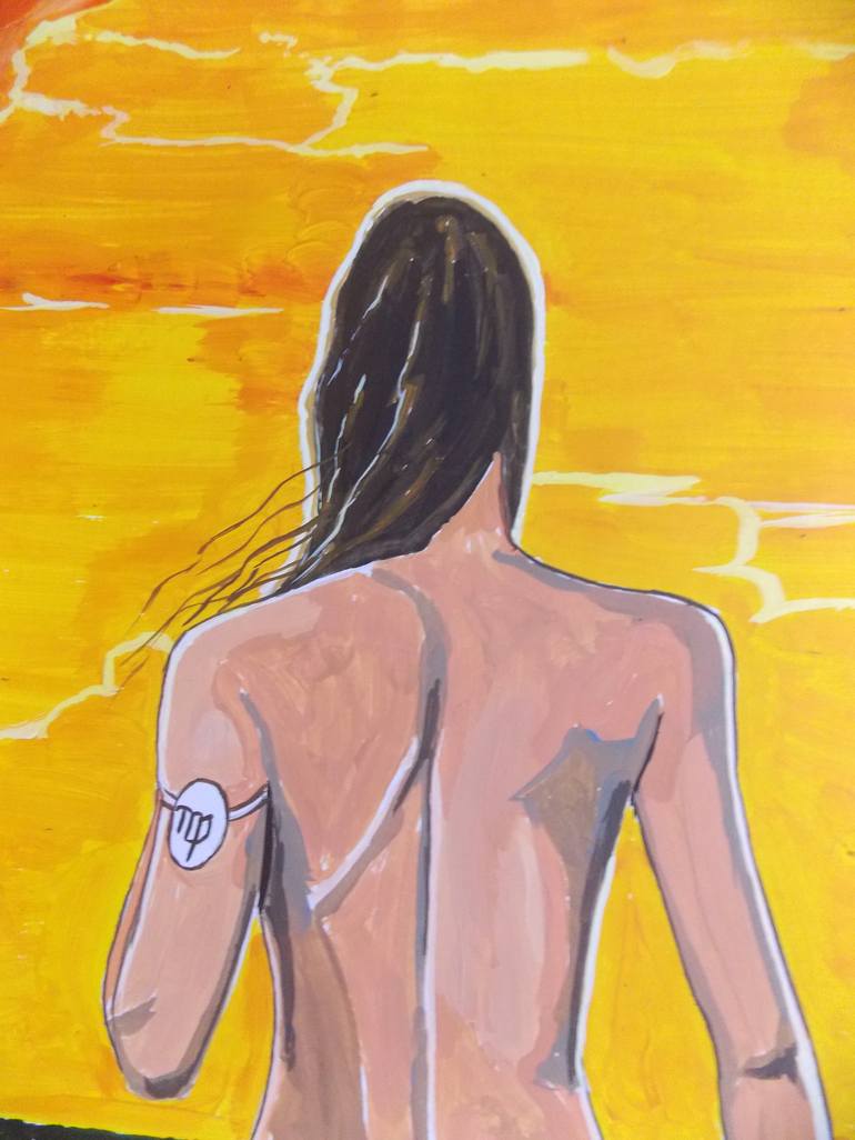 Original Conceptual Nude Painting by Lazaro Hurtado Atienza