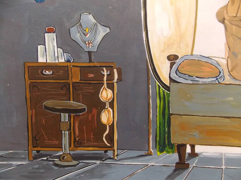 Original Conceptual Interiors Painting by Lazaro Hurtado Atienza