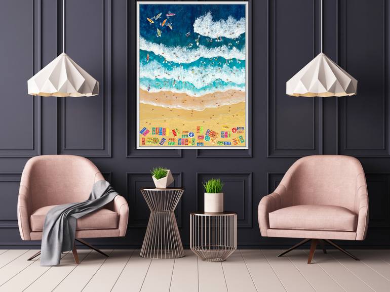 Original Beach Painting by Elizabeth Langreiter